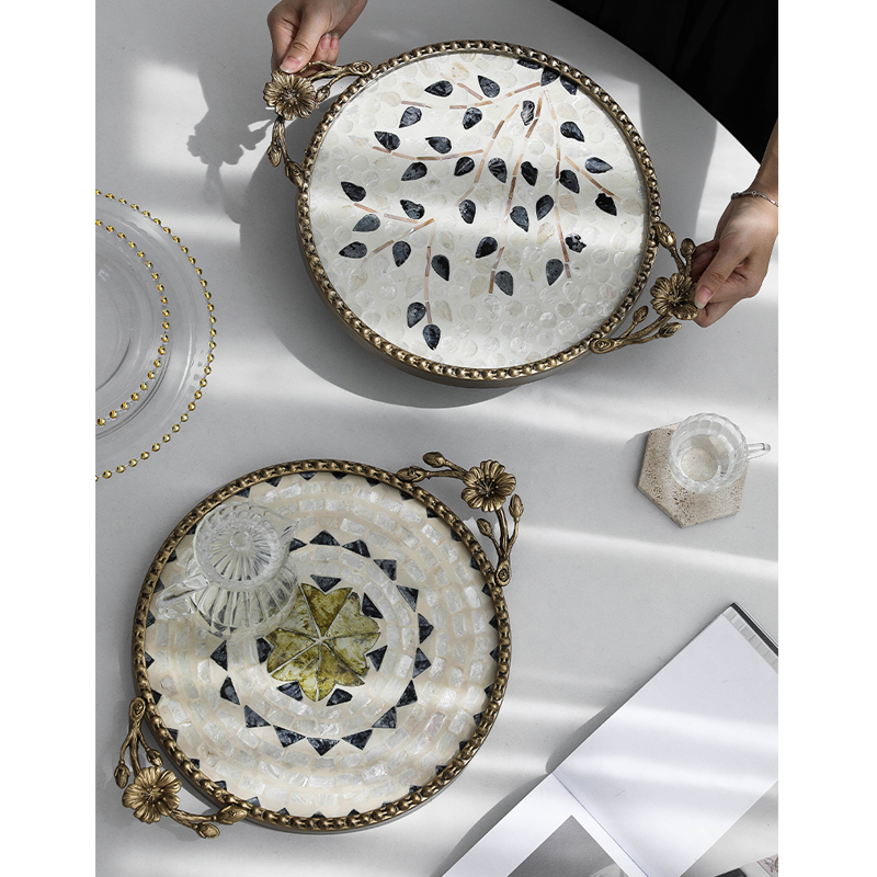 Luxury Skincare Tray - Creatieve luxe met schelp versierde metalen