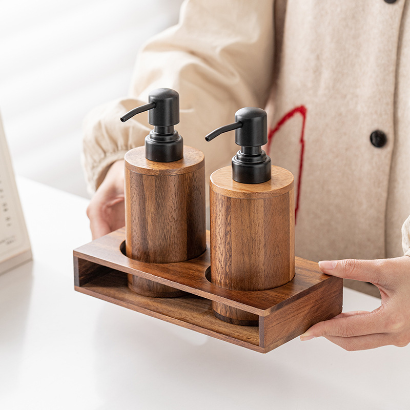 Luxury Skincare Tray - Walnoothout perstype portioneren lege flessen. Lege