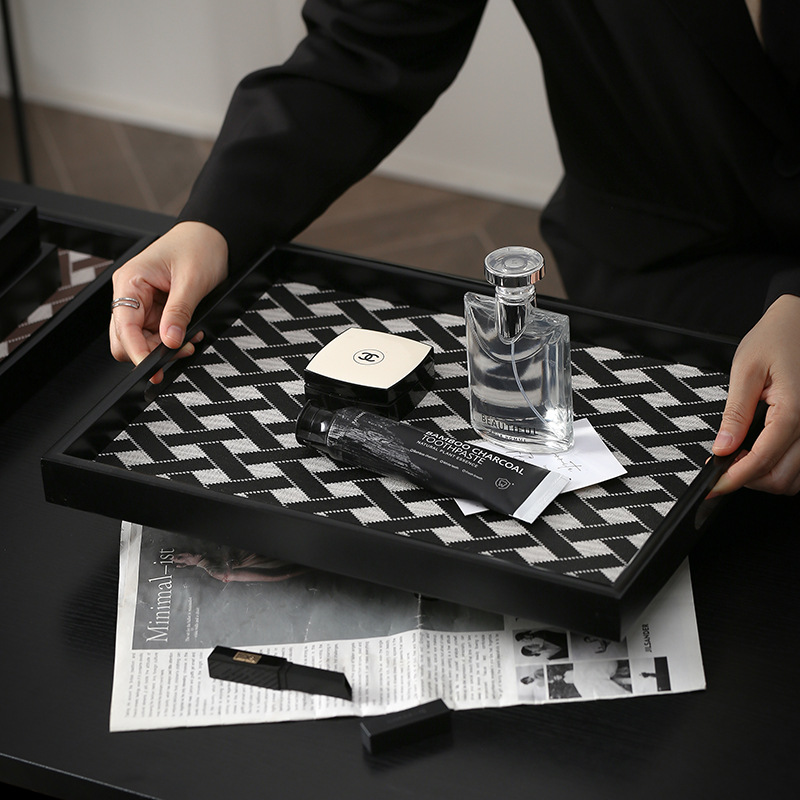 Lichte luxe lederen houten sch - Luxury Skincare Tray recensie en prijs