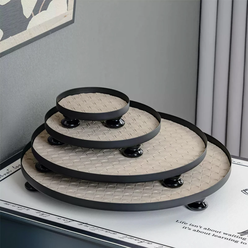 Geweven lederen houten voetens - Luxury Skincare Tray recensie en prijs